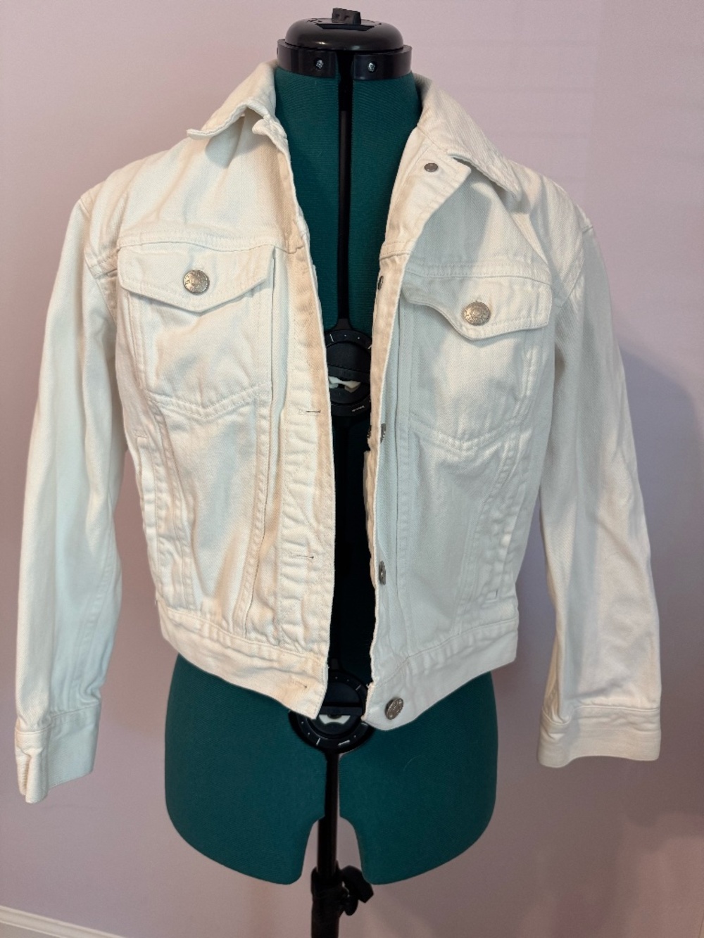 Madewell White Denim Trucker Jacket Sz Sm